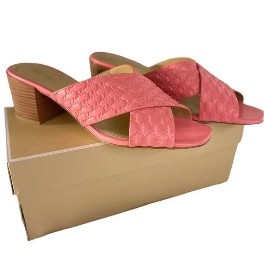 MICHAEL KORS Colleen Mule Sandal Embossed Faux Leather NEW IN‎ BOX, 9.5